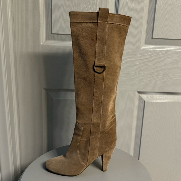 Fornarina taupe genuine suede boots 2000s vintage size 39 slouch style - Picture 5 of 16